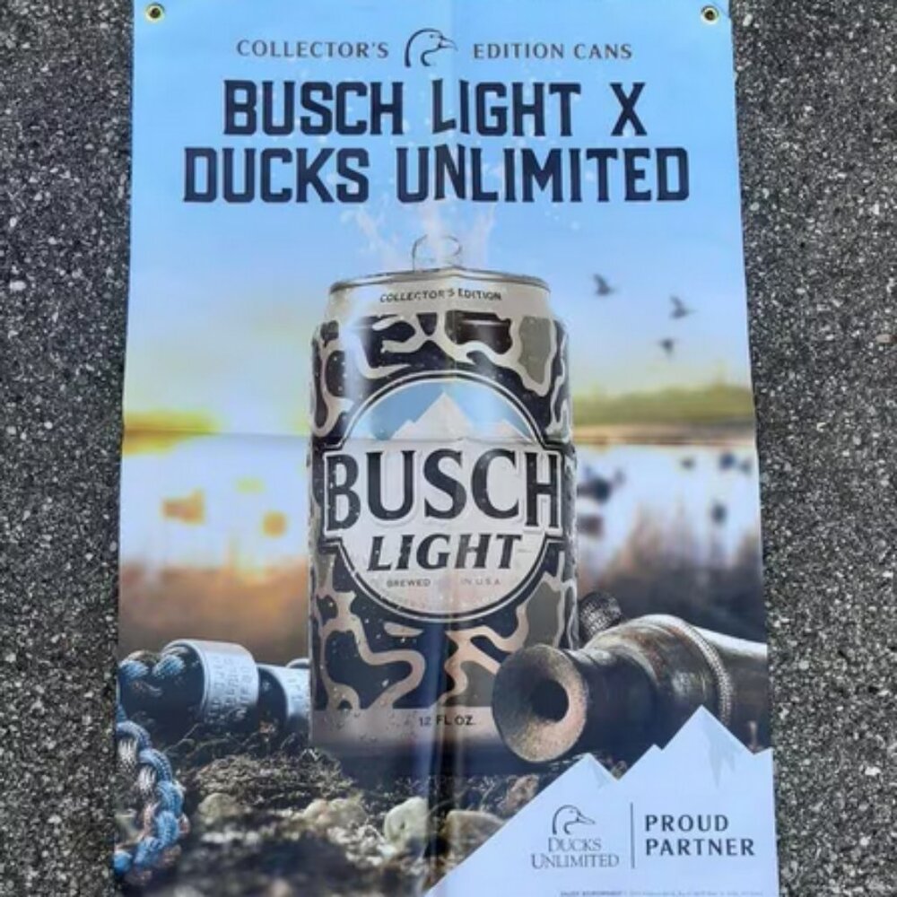 Busch Light Hunting Banner Ducks Unlimited Vinyl New!!‎